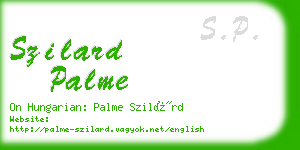 szilard palme business card